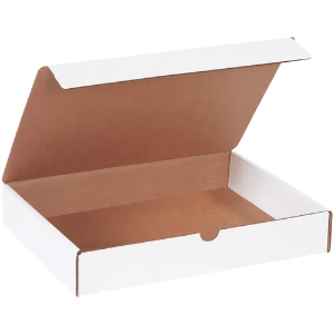 12 x 9 x 2" White Corrugated Literature Mailer Boxes