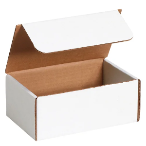 7 1/8 x 4 1/2 x 3" White Corrugated Literature Mailer Boxes