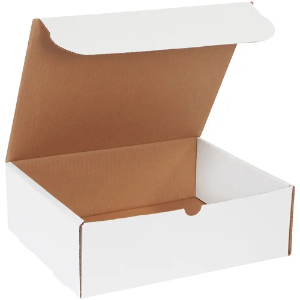 11 3/4 x 10 3/4 x 4" White Corrugated Literature Mailer Boxes