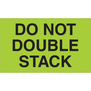 "Do Not..." Shipping Labels - Do Not Double Stack, Green, 3 x 5"