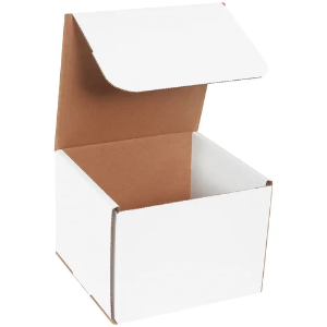 8 x 8 x 6" White Corrugated Mailer Boxes