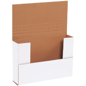 9 1/2 x 6 1/2 x 2" White Easy Fold Mailer Boxes