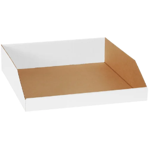 Corrugated Bin Boxes, 18 x 18 x 4 1/2", White