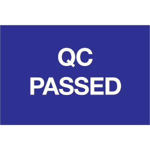 Inventory Control Labels, "QC PASSED", 2 x 3", Blue