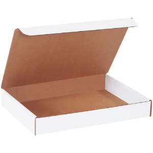 14 x 10 x 2" White Corrugated Literature Mailer Boxes