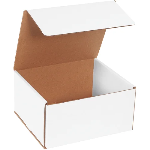 8 x 7 x 4" White Corrugated Mailer Boxes