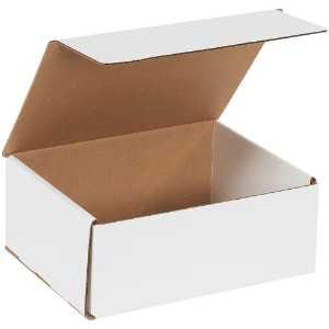 10 x 8 x 4" White Corrugated Mailer Boxes