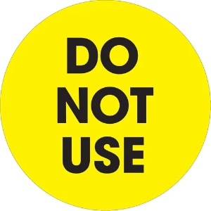 Circle Inventory Control Labels, "DO NOT USE", 2", Fluorescent Yellow