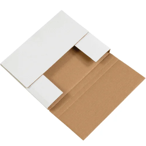 10 1/4 x 8 1/4 x 1 1/4" White Easy Fold Mailer Boxes