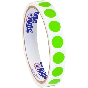 Blank Inventory Circle Labels - Fluorescent Green, 1/2"