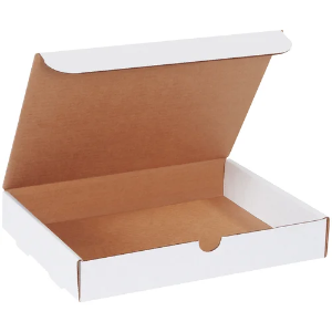 12 1/8 x 9 1/4 x 2" White Corrugated Literature Mailer Boxes