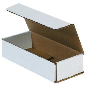 7 1/2 x 3 1/4 x 1 3/4" White Corrugated Mailer Boxes